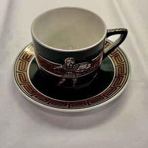 Archaic Cup & Saucer 400 BC Pattern Hand Painted Made in Greece